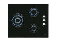 PLACA CRISTAL-GAS CATA CI6021BK 3F 59CM NEGRA