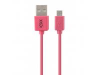 CABLE DATOS/CARGADOR KSIX USB MICRO 1M ROSA